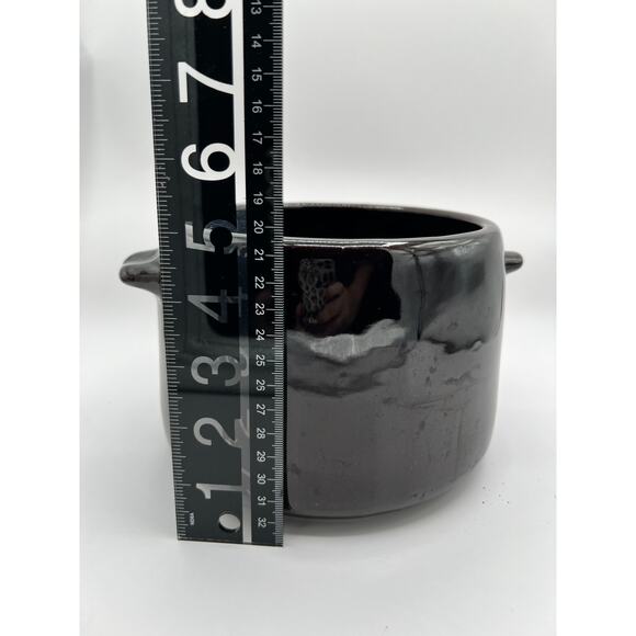 Dark Brown/Black Vintage Ceramic Bean Crock - Picture 2 of 5